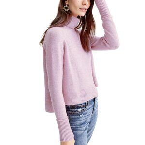 NWT J.Crew Cozy Cropped Wool Turtleneck Sweater Super Soft Yarn | Lilac | XXS